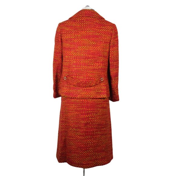 Retro 60s Joseph Magnin women's‎ chunky tweed mod couture Mad Man skirt suit set - Picture 2 of 16
